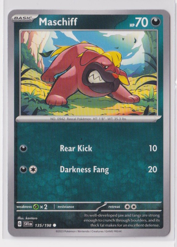 Pokemon Scarlet and Violet 135/198 Maschiff