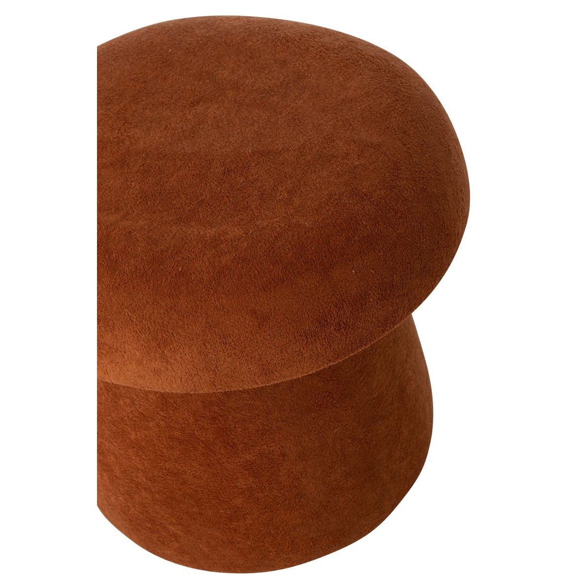 Pouf coffre champignon Chi 40cm terracotta en velours côtele