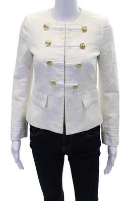 Zara Basic Collection Womens Admiral Jacket Snow White Size Extra Small