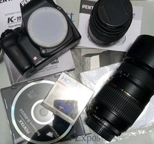 Beautiful Pentax K-M Digital CCD Camera DSLR w/70-300mm 18-55mm lenses & Extras