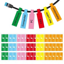 180 PCS Cable Labels for Management, 6 Colors Waterpro-of Tags for...