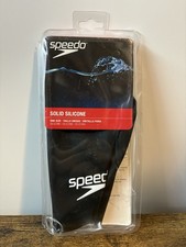 Speedo Solid Silicone Swim Cap Black One Size Adult Swimming
