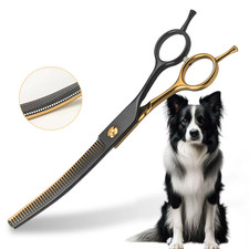 Professional 7-Inch Curved Chunkers Shears for Pet Grooming - Premium Stainless