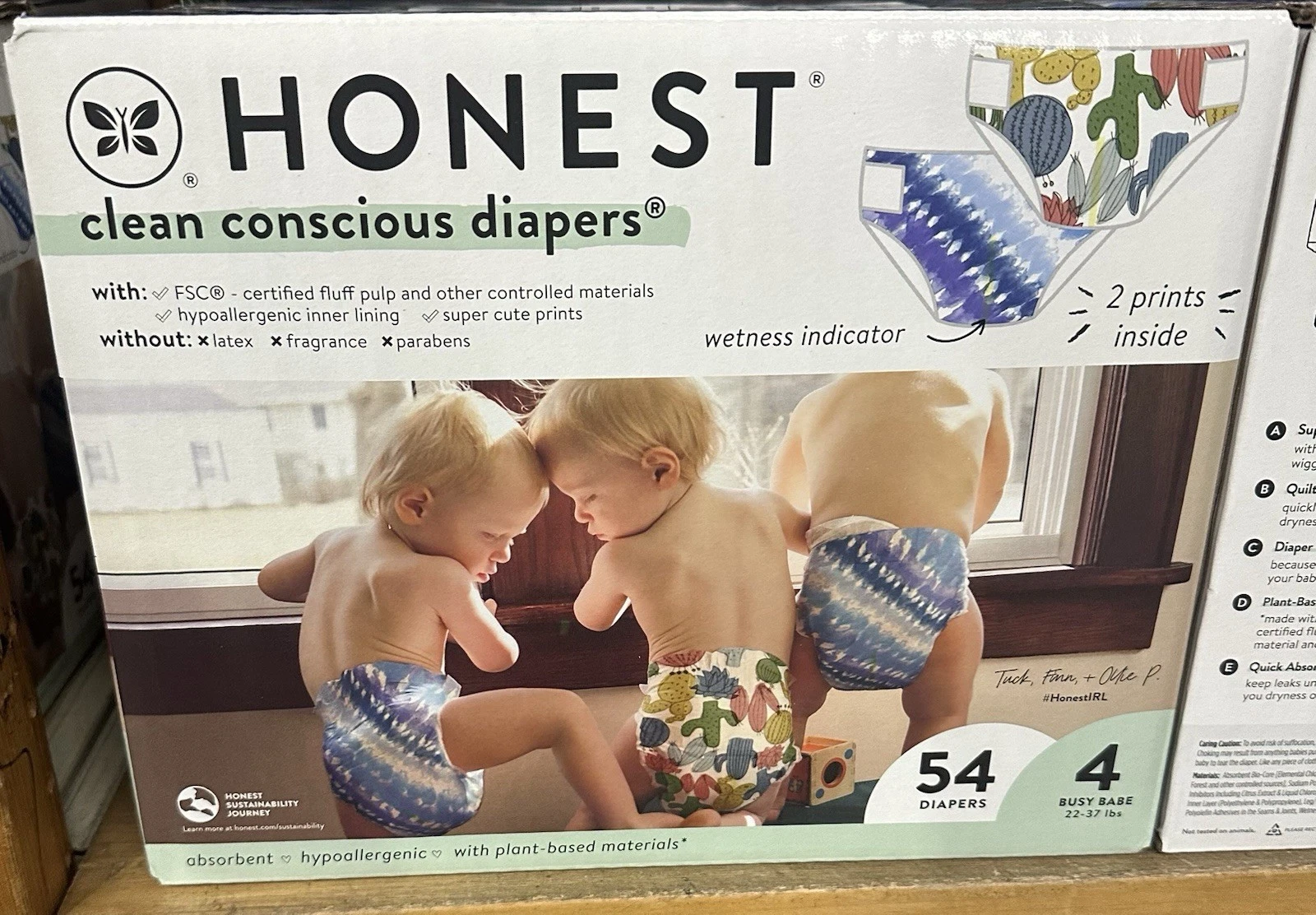 The Honest Company Conscious Diapers Delicate Skin Size 4 - Lot Of 2 Total 108