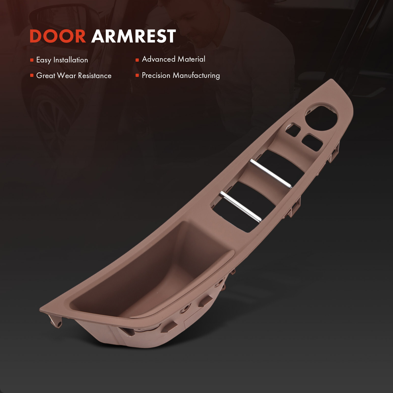 Front LH Red Brown Interior Door Handle Window Switch Armrest Panel for BMW F10