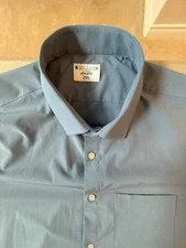 Pre Owned Mens Dress Shirt, AndCollar, BLUE, long sleeve, button down shirt, 2XL