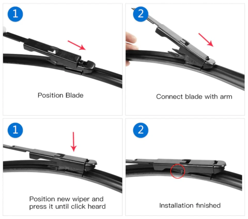 Braumach Front Rear Wiper Blades Aero for BMW E87 HATCH 2004-2011 - Image 4 of 4