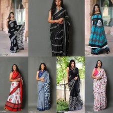 Women's Cotton Printed saree with Separate Blouse Piece