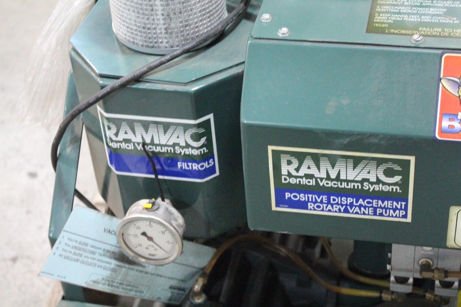 Ramvac Bison Dental Vacuum Pump System RotaryVane Operatory Suction