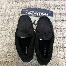 Wembley Men  s Black Slippers Size Large New