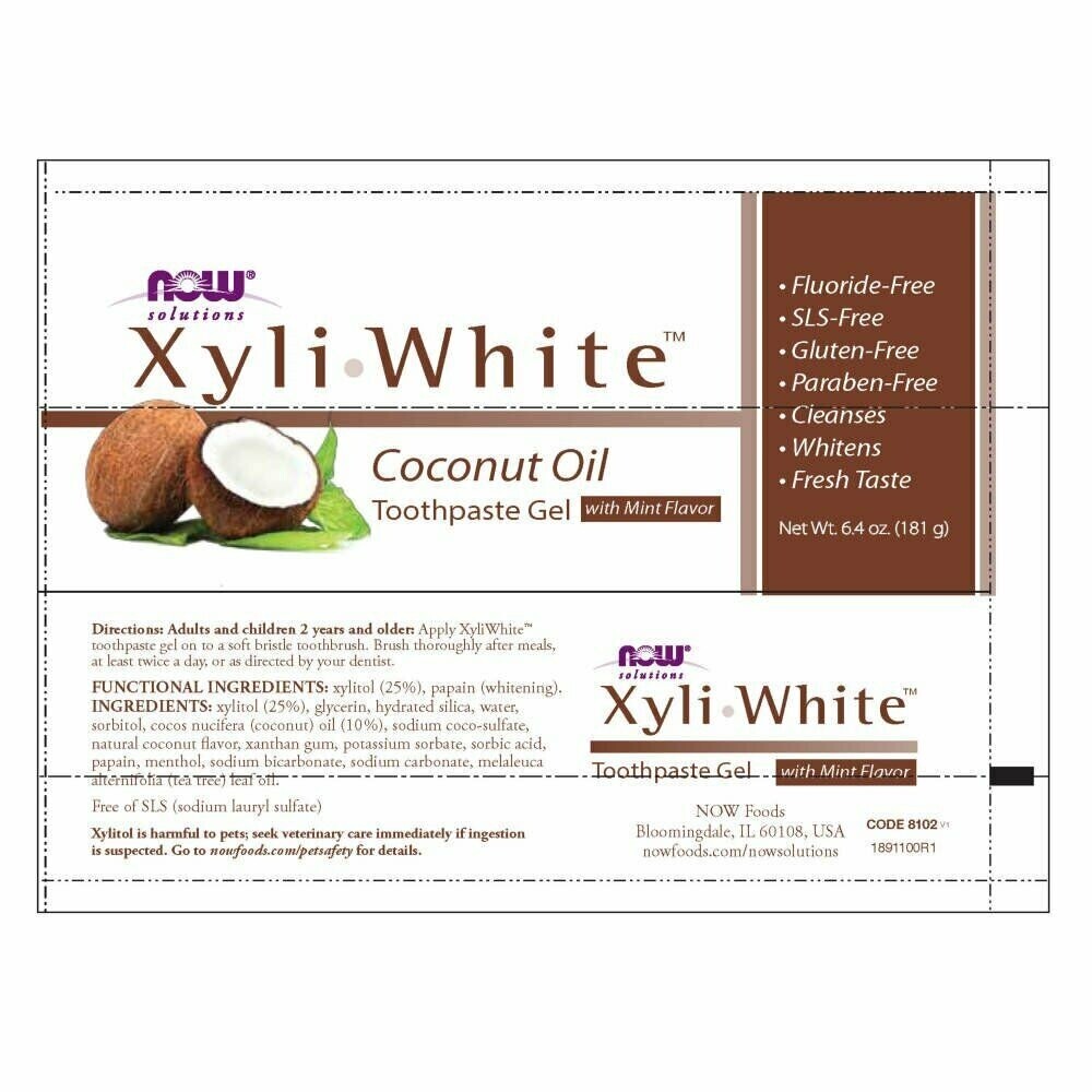 NOW Solutions, Xyliwhite Toothpaste Gel, Coconut Oil, Cleanses and