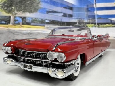 Franklin Mint 1959 Cadillac Convertible Biarritz Red LE RARE 1:24