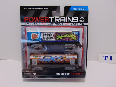 Jakks Pacific Power Trains 2 Car Pack Series 2 GRAFFITI  Freight ............NEW