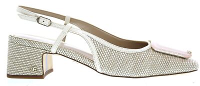 Sam Edelman Womens Tracie Buckled Slback Blk-Heel Pumps - Lht Natural Weave US S