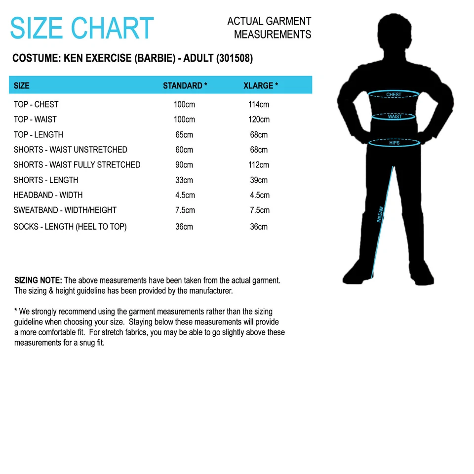 Ken Exercise Costume Adult Mattel Licensed 1980s Blue Singlet Shorts Bands Socks - image 3 of 4