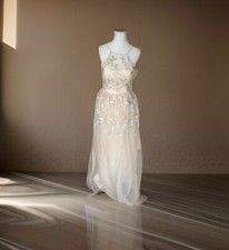 chi chi London long dress taupe Size 8  Please read description