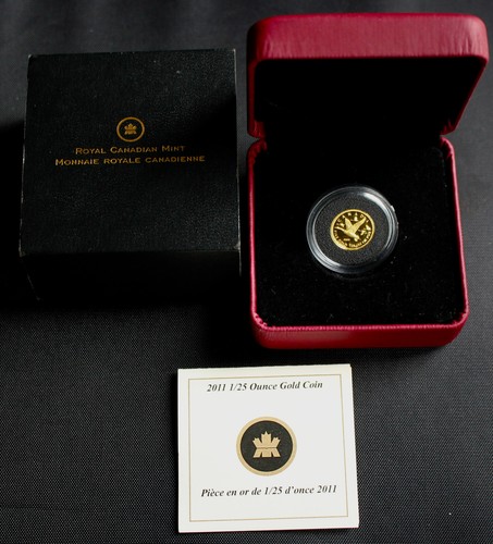 Bandada de gansos voladores canadienses 2011 50 centavos oro 9999 1/25 OZ PRUEBA con caja y certificado de autenticidad - Imagen 2 de 6