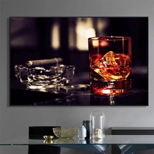 Whiskey and Cigars Canvas Painting Wall Art Print Art Pictures Poster Home Decor