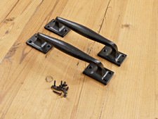 2 Large Cast Iron Handles Door Hardware Pull Gate Shed Easy Grip Grasp Barn Shed