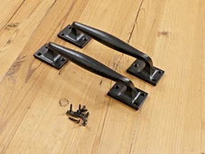 2 LARGE Cast Iron Handles Door Hardware Pull Gate Shed EASY GRIP Grasp Barn Shed