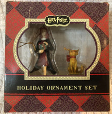 HARRY POTTER MINIATURA HERMIONE & CROOKSHANKS SU GATO ADORNO DE NAVIDAD