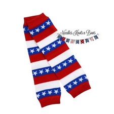 Red White  Blue, Stars  Stripes Patriotic Leg Warmers, Baby Toddler, Free Ship