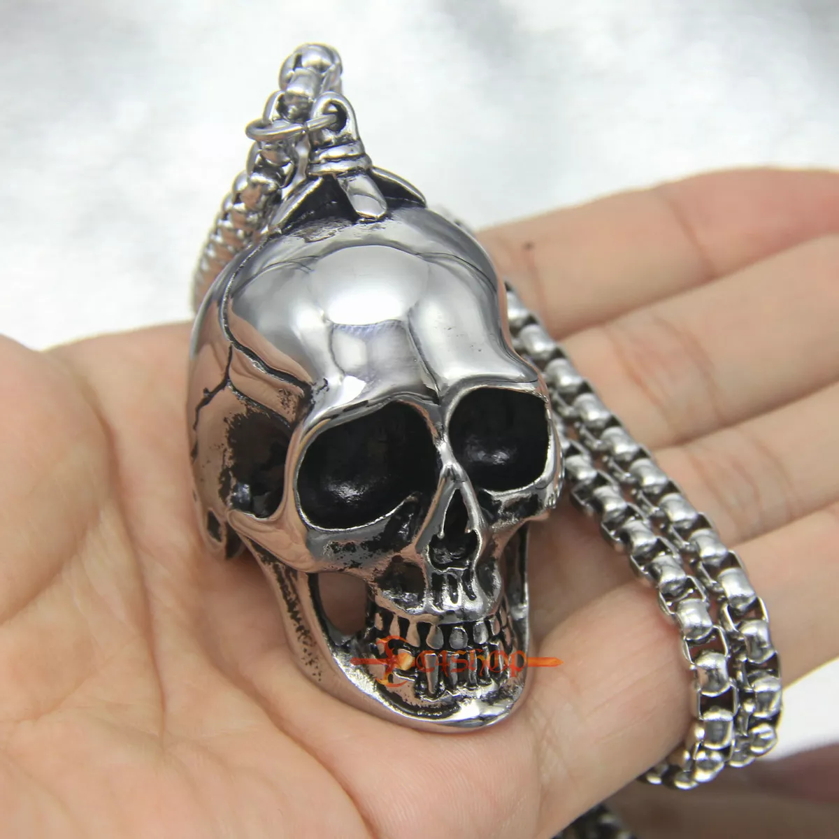 Large sale skull necklace
