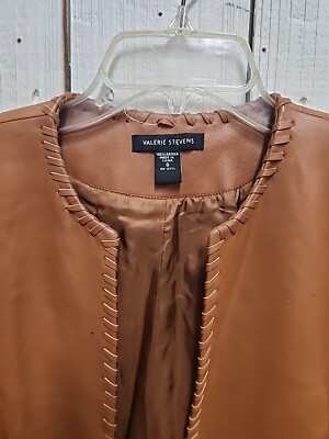 Valerie Stevens Genuine Lamb Leather Brown Jacket Women's Sz S C58