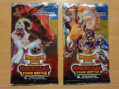 2x Dinosaur King Colossal Team Battle Upper Deck TCG Booster Pack Factory Sealed