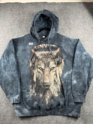 The Mountain Wolf Sweater Size M Adults Blue Tie Dye Hoodie 2011