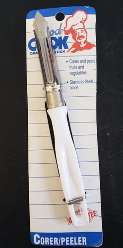 Vintage Good Cook Quality Design Corer/Peeler NWT Stainless Blade White Handle 