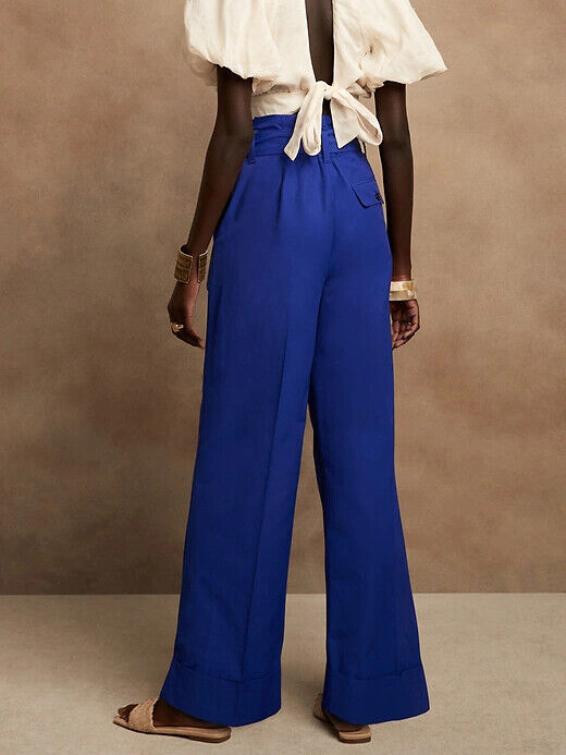 Banana Republic Wide-Leg Paperbag Pant 0 Voltage Blue Banana Republic Wide-Leg Paperbag Pant 0 Voltage Blue