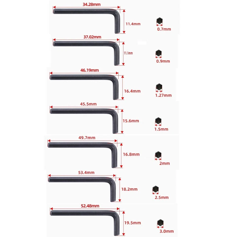 21pcs Mini Micro Hexagon Hex Allen Key Set Wrench Screwdriver Tool Kit 0.7mm-3mm - Image 3 of 4
