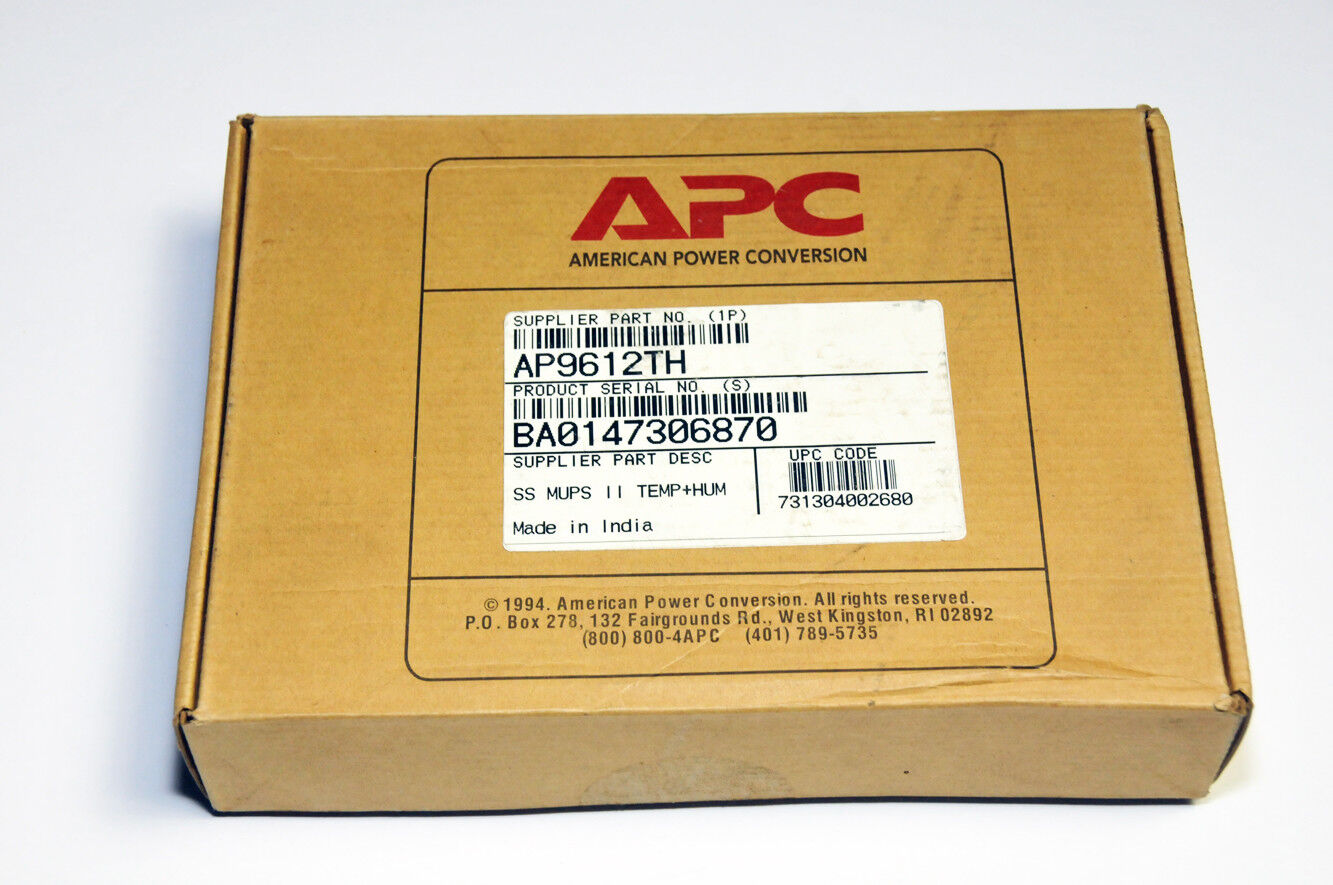 APC AP9612TH Temperature and Humidity Sensor Kit    New!    $50