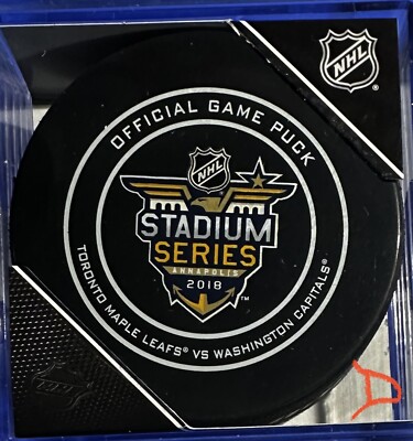 2018 Stadium Series Official Game Puck-Toronto Maple Leaf vs Washington Capital