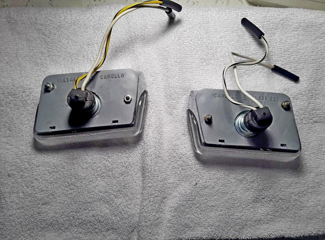Maserati Ghibli NOS vintage Carello front turn signal light assemblies