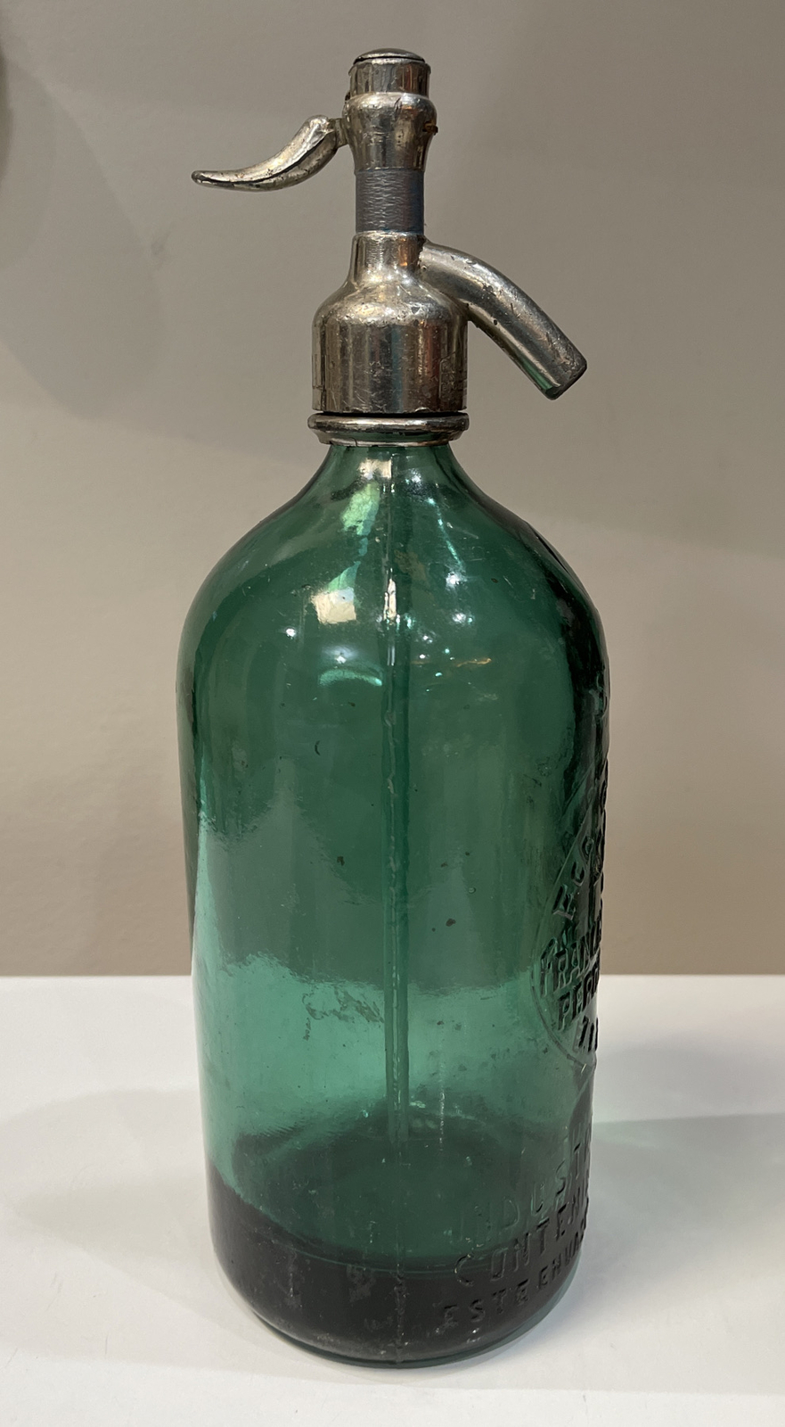 Vintage (1933) Green Glass Seltzer Bottle From Argentina EUC eBay