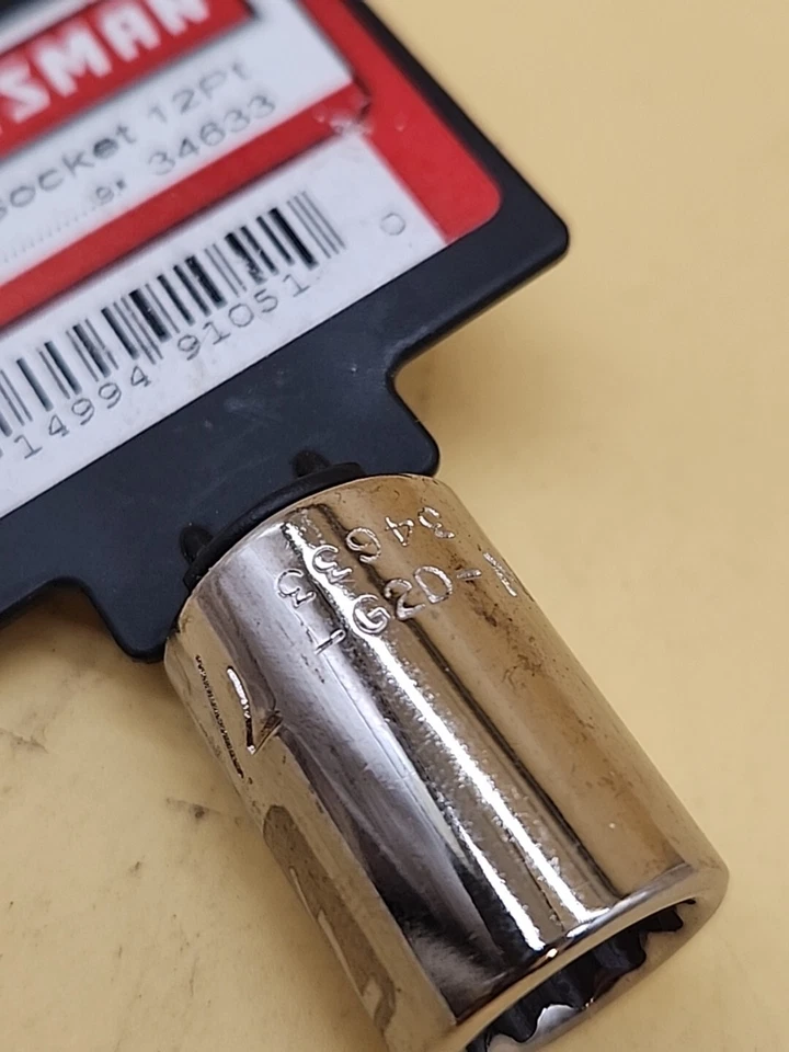 Craftsman Tools 3/4" 6 Point 3/8" Drive Shallow Socket G2D 34633 USA - Image 4 of 4