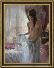 Handmade Oil Painting art Impressional female women girl on canvas 30"x40"