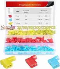 22-10 AWG Female Flag Terminals Right Angle Electrical Wire Spade Connectors