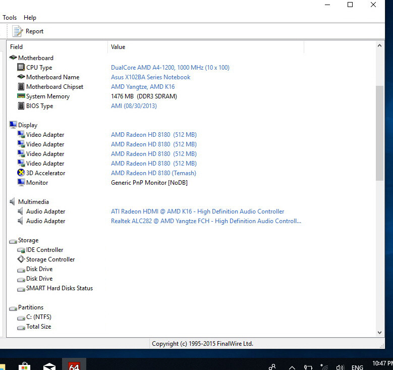 Asus x102BA Notebook Motherboard w Power Board PN 60NB0360