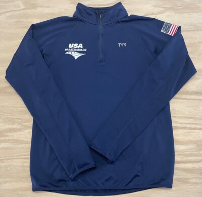 Women s TYR USA Olympics Paratriathlon 1/4 Zip Pullover Top Size Adult Medium 