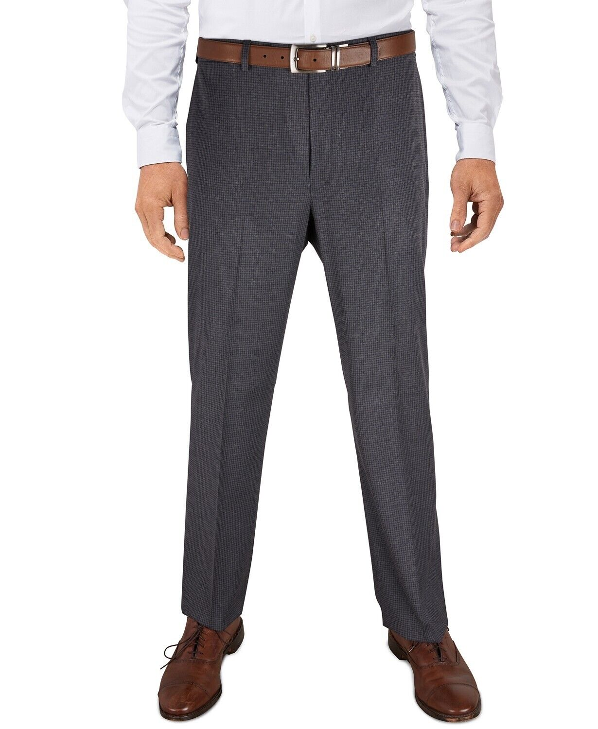 135 MEN'S STORE, Classic Fit 100Wool Dress Pants, Brown, 34X30