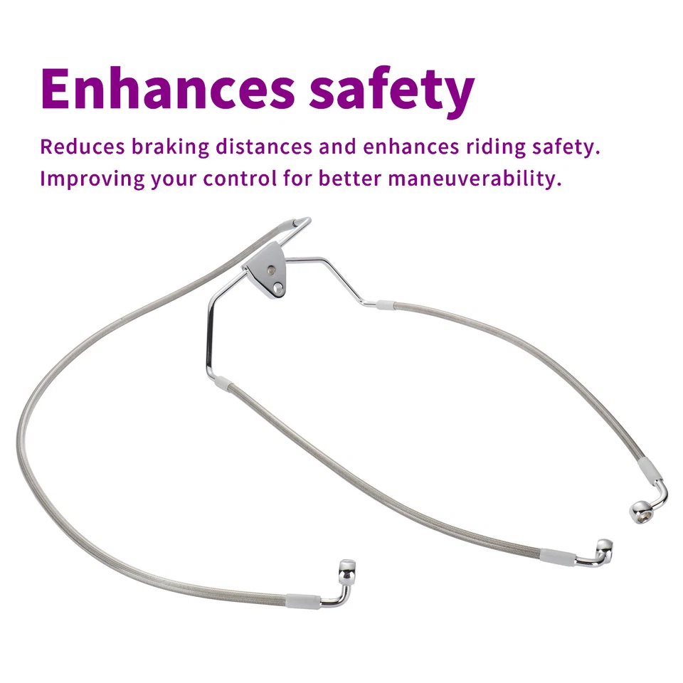 Kit de cable extendido de barra de 16"" para Harley Touring Road Street Glide 08-13 sin ABS Foto 2 de 4