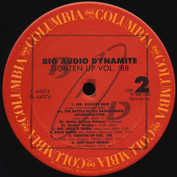 Vinyl Big Audio Dynamite Tighten Up Vol. '88 LP, Album 1988