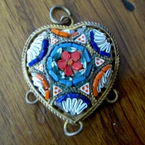 Superbe Collier Ancien Micro-mosaïque Avec Pampilles - Italie XVIIIe-XIXe Siècle - Pièce Rare