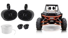  2 Rockville 6x9" Black Rollbar Speakers For Polairs/JEEP/ATV/UTV/RZR/CART