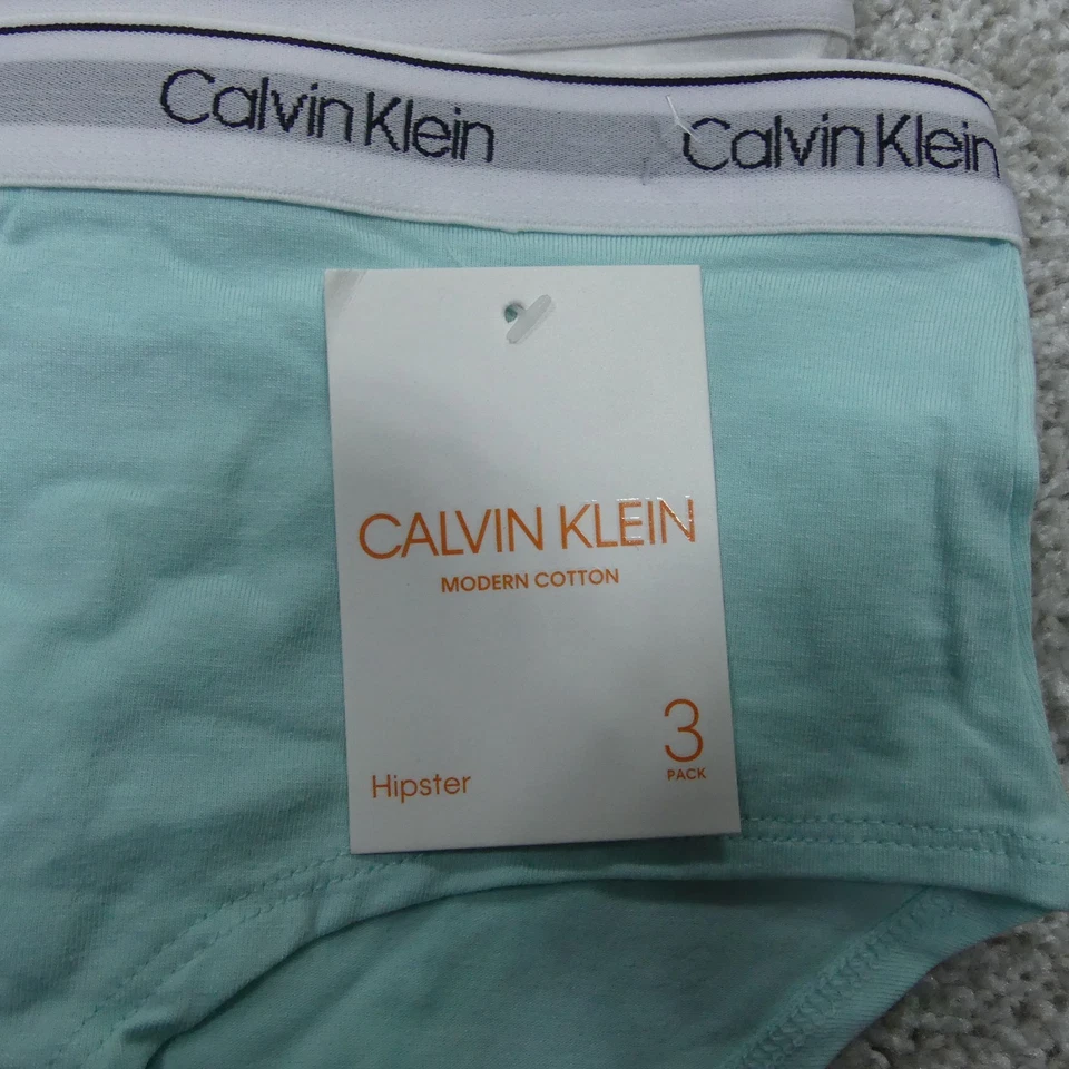 Calvin Klein Underwear Girls Extra Large 14/16 Blue White Hipsters 3 Pairs - Image 2 of 4