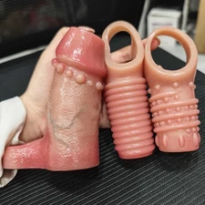 Open-Tip-Penis-Sheath-Extension-Girth-Extender-Enlarger-Erection-Enhancer-Sleeve