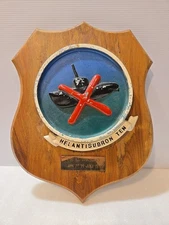 USN HS-10 Warhawks HELANTISUBRON TEN Plaque from 1970 Vintage Service Plaque 12"